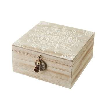 Шкатулка Белый Натуральный Деревянный MDF 20 x 20 x 10 cm