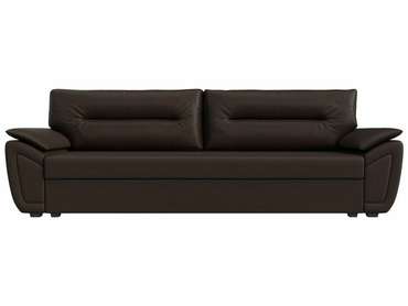 Прямой диван-кровать Нэстор Лайт коричневого цвета (экокожа)