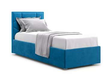 Кровать Premium Milana 4 90х200 синего цвета с подъемным механизмом
