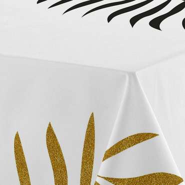 Скатерть Blanc Foliage 145x250 белого цвета