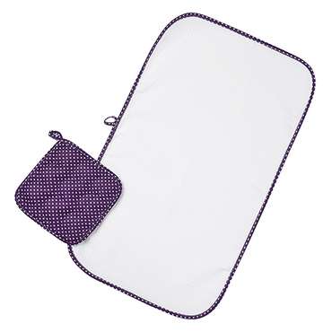 Набор для кухни 2 предмета (полотенце 35х60 с окантовкой, прихватка 18х18), 100% хлопок, 'Горошек (фиолетовый)'