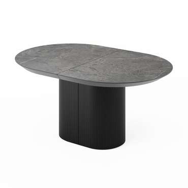 Раздвижной обеденный стол Гиртаб со столешницей черно-серого цвета