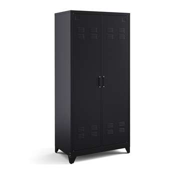 Шкаф с дверками из металла Hiba черного цвета