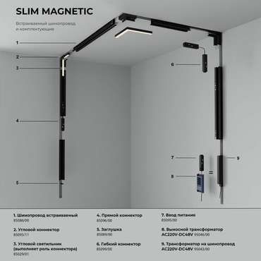 Трековый светильник 18W 3000K (черный) 85006/01 85006/01 Slim Magnetic 