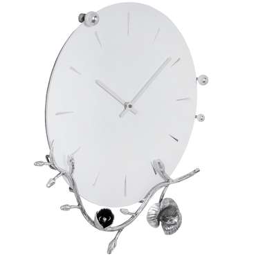 Часы настенные Орхидея Виви Айс бело-серебряного цвета