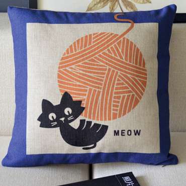Чехол на подушку-Кошки. "Meow"
