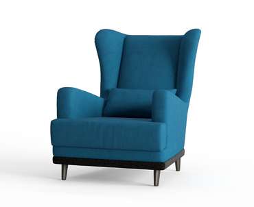 Кресло Грэмми в обивке из велюра синего цвета
