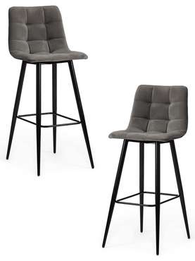 Комплект из двух барных стульев Chilly серого цвета