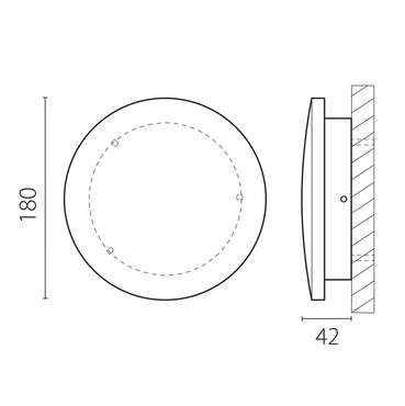 Светильник PIATTO 1x12W LED 1200LM G ЧЕРНЫЙ 4000K IP65