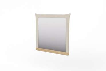 Настенное зеркало Олимпия 89х89 с пуговицами белого цвета