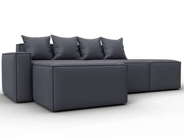 Угловой модульный угловой Лига-063 серого цвета левый (экокожа)