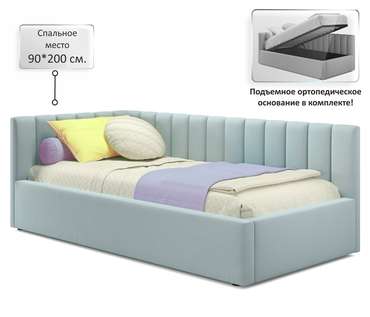 Кровать с подъемным механизмом Milena 90х200 мятного цвета