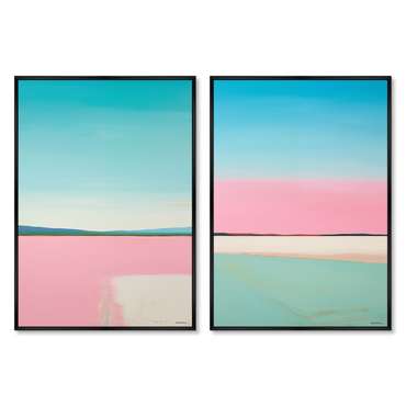 Набор из двух репродукций картин Landscape collection, Lines of Blue, 2024г.