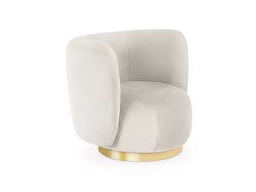 Кресло Lucca белого цвета с золотым основанием 