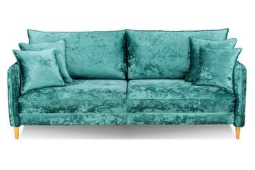 Прямой диван-кровать Йорк Премиум бирюзового цвета