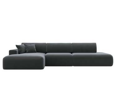 Угловой диван-кровать Лига 036 Модерн Лонг темно-серого цвета левый угол