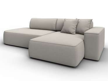 Угловой диван-кровать Лига-065 светло-бежевого цвета правый