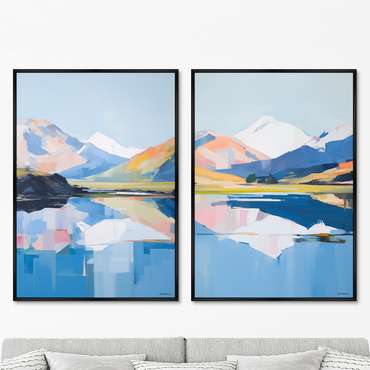 Набор из двух репродукций картин Landscape collection, The Reflection, 2024г.