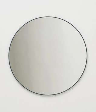 Большое круглое зеркало диаметр 70 в тёмно-серой раме