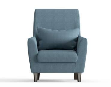 Кресло из велюра Кастилия светло-синего цвета