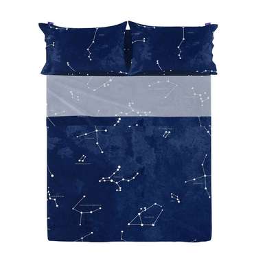 Простынь верхняя Blanc Cosmos 260x270 темно-синего цвета