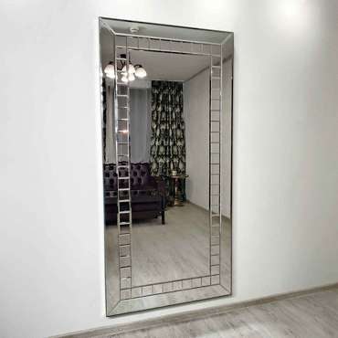 Настенное зеркало Melony 100x200 серебряного цвета