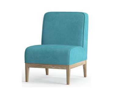 Кресло из велюра Арагорн голубого цвета