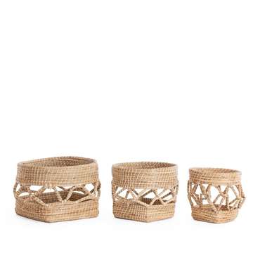 Набор из трех корзин Laila бежевого цвета
