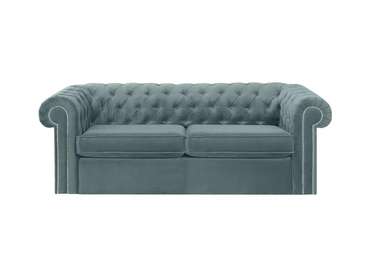 Диван-кровать Chesterfield сине-серого цвета