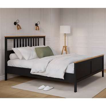 Кровать Кымор 180х200 черного цвета без подъемного механизма