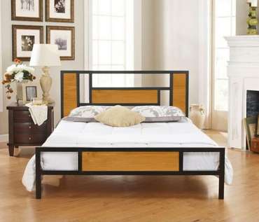 Кровать Бристоль 140х200 черно-коричневого цвета