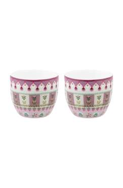 Набор из двух подставок для яиц Lily&Lotus Moon Delight Multi бело-розового цвета