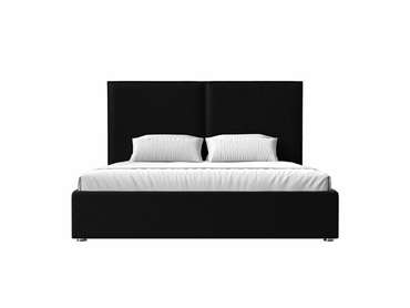 Кровать Аура 200х200 черного цвета с подъемным механизмом (экокожа)