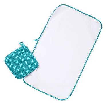 Набор для кухни 2 предмета (полотенце 35х60 с окантовкой, прихватка 18х18), 100% хлопок, 'Горошек (изумруд)'