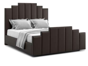 Кровать Velino 180х200 темно-коричневого цвета с подъемным механизмом (экокожа)