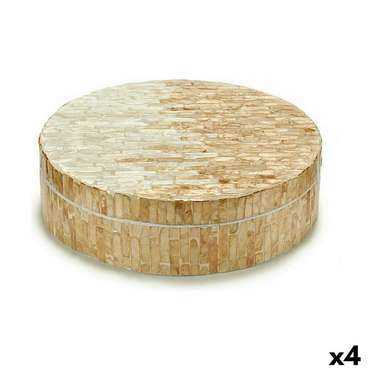 Декоративная коробка Белый Бежевый Перламутр ДСП 25 x 8 x 25 cm (4 штук)