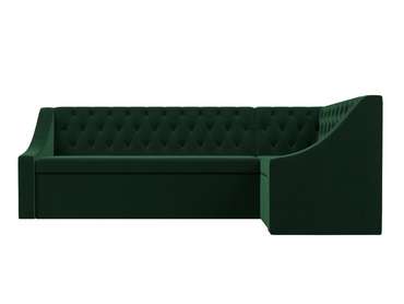 Кухонный угловой диван-кровать Мерлин зеленого цвета правый угол