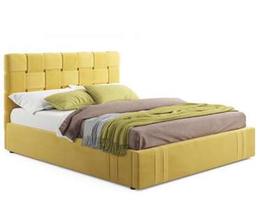 Кровать Tiffany 160х200 с подъемным механизмом желтого цвета