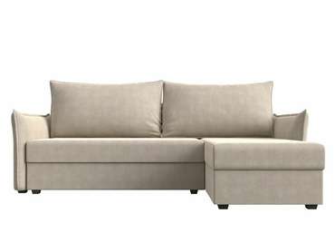 Угловой диван-кровать Лига 004 бежевого цвета угол правый 