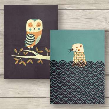 Набор полотенец 'Wild Life' - Owl & Otter