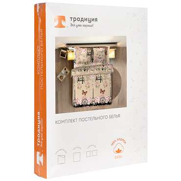 КПБ 'Традиция' евро, бязь, 100 % хлопок, пл. 125 гр./кв.м. 'Бонжур'