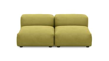 Прямой диван Фиджи малый горчично-зеленого цвета