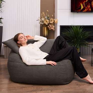 Бескаркасное кресло Нова 110х116 темно-коричневого цвета