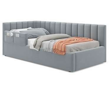 Кровать Milena 90х200 серого цвета с подъемным механизмом