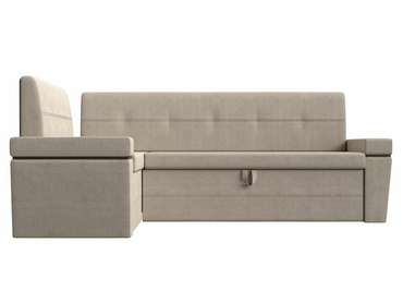 Угловой диван-кровать Деметра бежевого цвета левый угол