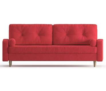 Диван-кровать из вельвета Basel красного цвета