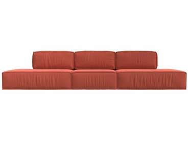 Прямой диван-кровать Прага лофт лонг кораллового цвета
