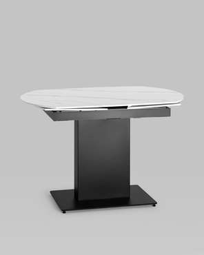 Раскладной обеденный стол Хлоя черно-белого цвета