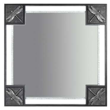 Зеркало настенное Стрекозы черно-серебряного цвета