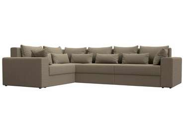 Угловой диван-кровать Майами Long бежево-коричневого цвета левый угол